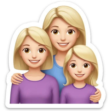 A mum and her two daughters sticker