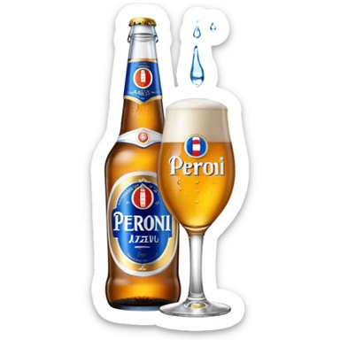 Birra Peroni Nastro azzurro grande in bottiglia da 66 cl
 sticker