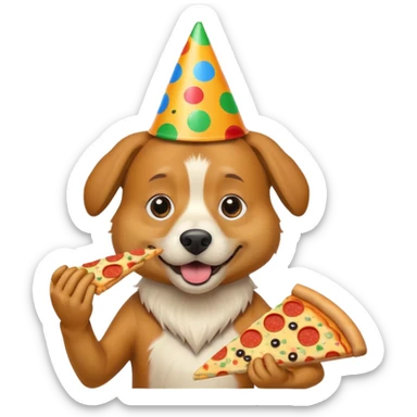 dog theater is really cray cray and is eating pizza with fanta sticker