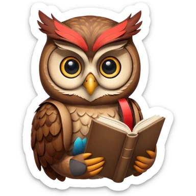 reading owl sticker