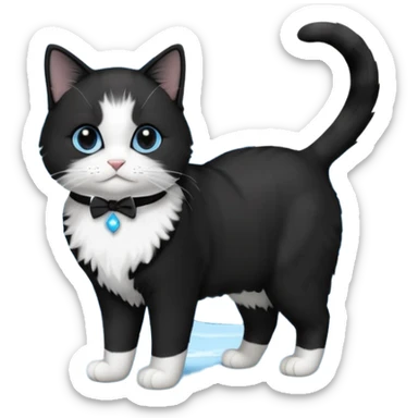 Tuxedo cat on a glacier in Alaska sticker