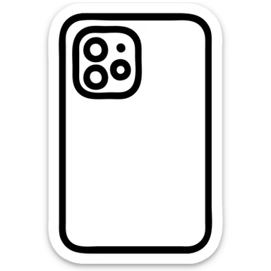 simple and clear icon of the back of a modern smartphone, no text, suitable for interface or tech illustration sticker
