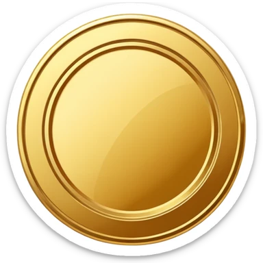 JUST THE CIRCLE  golden medal with a glossy finish, central empty space, details in border, golden  sticker