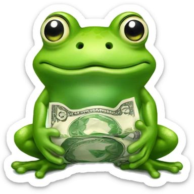 Sweetheart frog with money  sticker