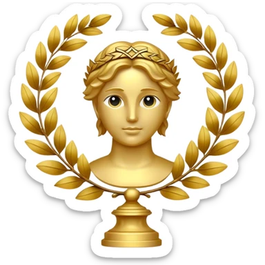 Laurel wreath napoleon golden statue sticker