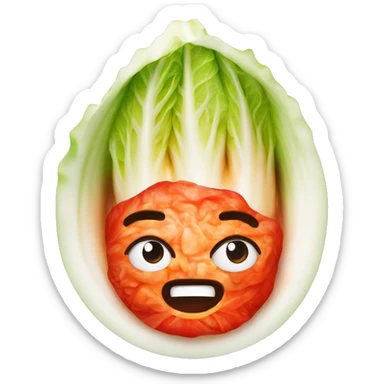 Kimchi : A napa cabbage marinated in a bright red pepper paste sticker