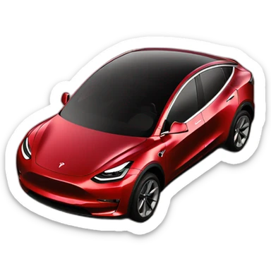 Red Tesla Model Y sticker