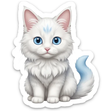 full body of baby Turkish Angora cat  sticker