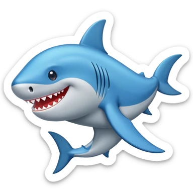 Un tiburón con zapatos azules  sticker