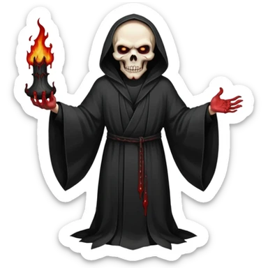 A preacher who's actually a demon.... but Noone knows it yet, in the style of your bleeding skull art. Dark gritty and menacing art style. full body sticker