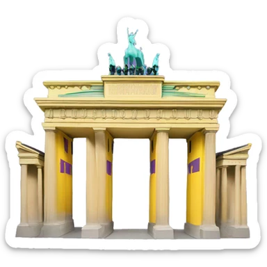Purple and yellow brandenburg gate sticker