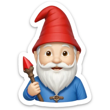 garden ornamental gnome blue sticker