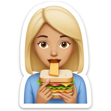 Chica comiendo sandwich ￼ sticker