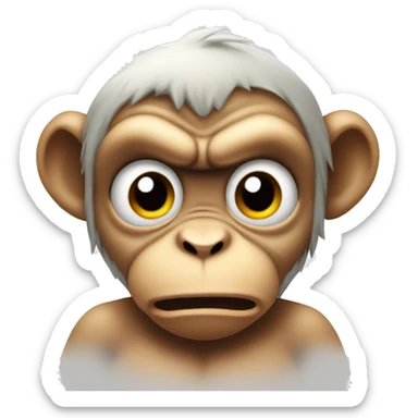 baby angry monkey emoji with steam coming out of ears mouth shut looking mad sticker