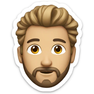 designer with man bun short beard sticker