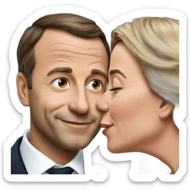 Mélanchon Kiss Macron sticker
