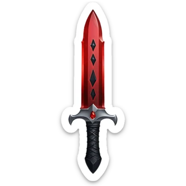 iOS emoji, dark fantasy dagger, obsidian blade, runes, blood drop, clean render, minimalism sticker