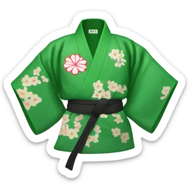 Green belt with kimono sticker