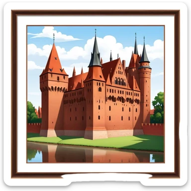 Malbork Castle Landmark Emoji – Featuring the red-brick fortress with its Gothic walls. sticker
