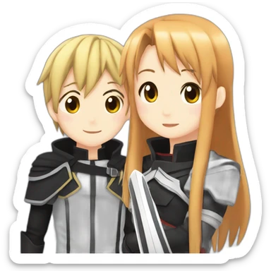 kirito with asuna sticker