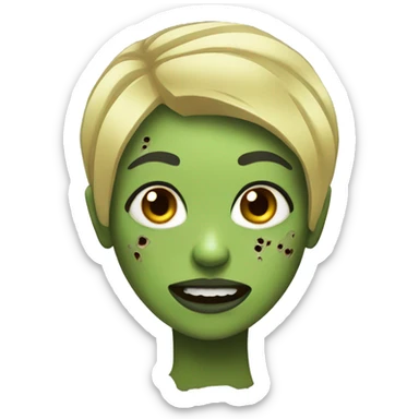 zombie girl with short hair blonde sticker