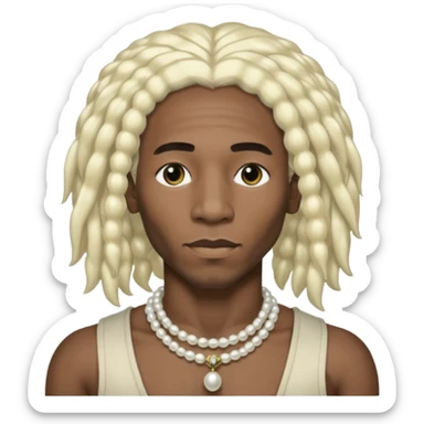 Black Male bob marley inspired hair platinum blonde with pearls makeup only head sticker