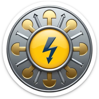 create a logo for company named Noor Electro mechanical Works LLC UAE with electricity symbol in center and mechanical symbols outer sticker