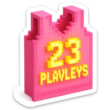 розовая баскетбольная майка со светящейся надписью "23 PLAVLEYS", no background sticker