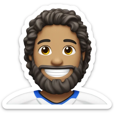 Smiling ice hockey player with beard sticker