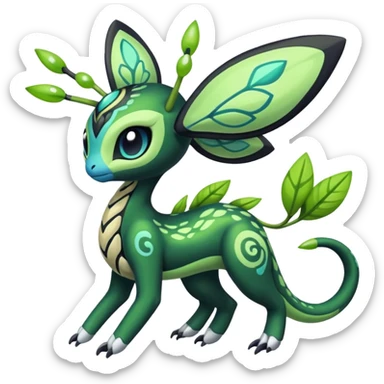 Colorful Exotic Meloetta-Zygarde-Virizion-Venom-Stitch-Fakémon-creature-hybrid sticker
