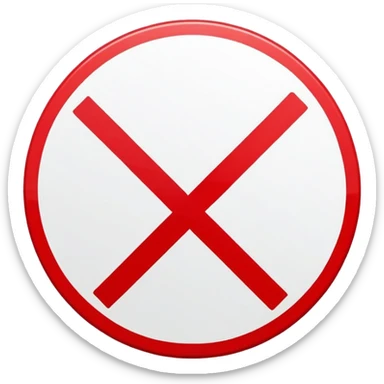 Red prohibition sign, circle with diagonal line crossing through it sticker