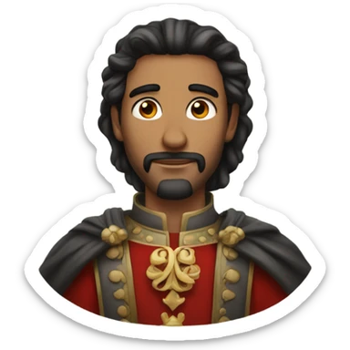 Handsome king with dark hair and stubble  sticker