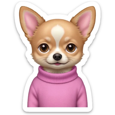 chihuahua with a pink sweater sticker