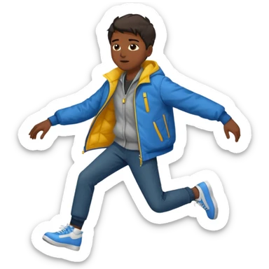 dark-ish skinned teenager with wind circling his feet sticker