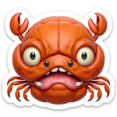a crabadabadooda face, big eyes, tubblewubble, loolaapapoo, very wrinkly, bingblogo, crab,  SCREAMING, SCARES, WRINKLY, WRINKLES, sloopa, small mouth loobadooba, consquinto, lalalalabingbong, glossy eyes, maalardo , MAMAMALRHEGVXOSU, HDDISHIAGDUEHAIDYDTBWCAXCXZZXOXOSBSJWK sticker