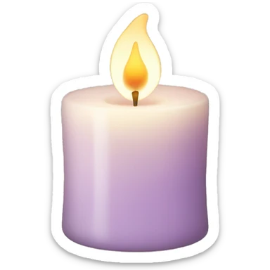 Candle in a powder-colored glass sticker