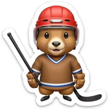 capybara ice hockey player sticker