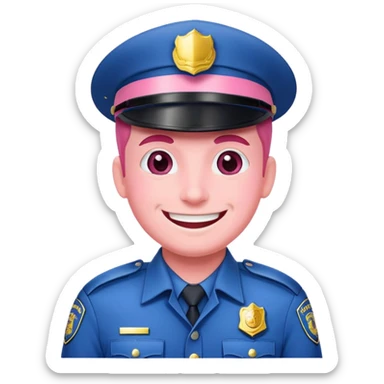 Pink policeman sticker