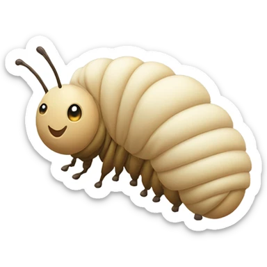 A caterpillar turning into a cocoon that turns into a butterfly- beige, only one butterfly sticker