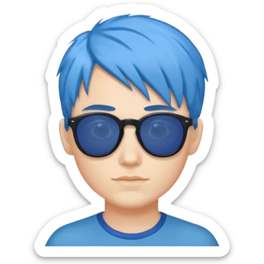 Musica voy with blue hair AND sunglasses sticker