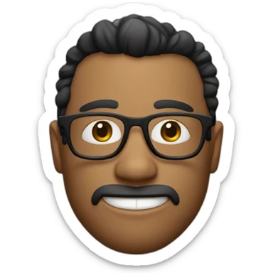 chico con lentes y pelo negro peinado para el costado izquierdo sticker