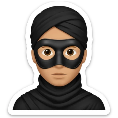 a man with a black mask on his full face including eyes and lips   sticker