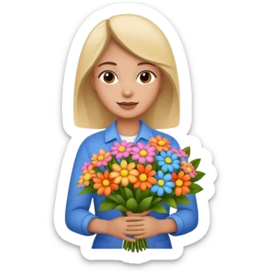 a beautiful bouquet of flowers in the hands of a florist sticker