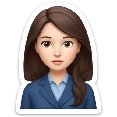 Cinematic Realistic Woman Work, depicted with lifelike skin texture, subtle rosy undertones, and soft natural lighting that enhances the gentle contours of her face. Her intricately detailed brunette hair is elegantly styled , sticker