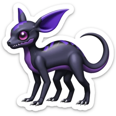Shiny Duskull-Salandit-Umbreon-Fakémon-hybrid-creature (full body)  sticker