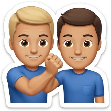 father and son fist bump with a happy hard as background sticker