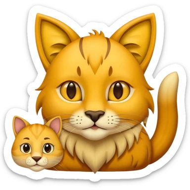 Animal Gato acariciando las orejas de un leon sticker