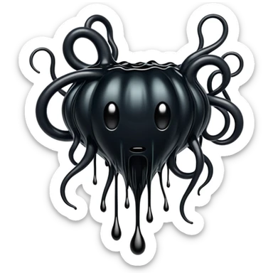 Pitch Black Liquid Oozing around in tendrils sticker