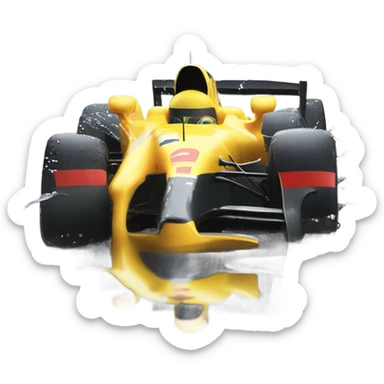Formula one car in the rain sticker