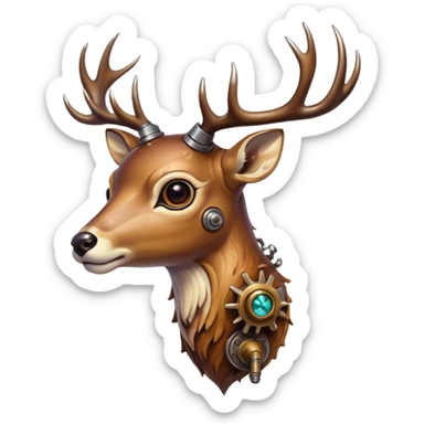 aesthetic brilliant divine lighting, oil paint steam-punk -  hieronymus bosch phantasmagoric mutated creatures - hybrids of human-deer sticker